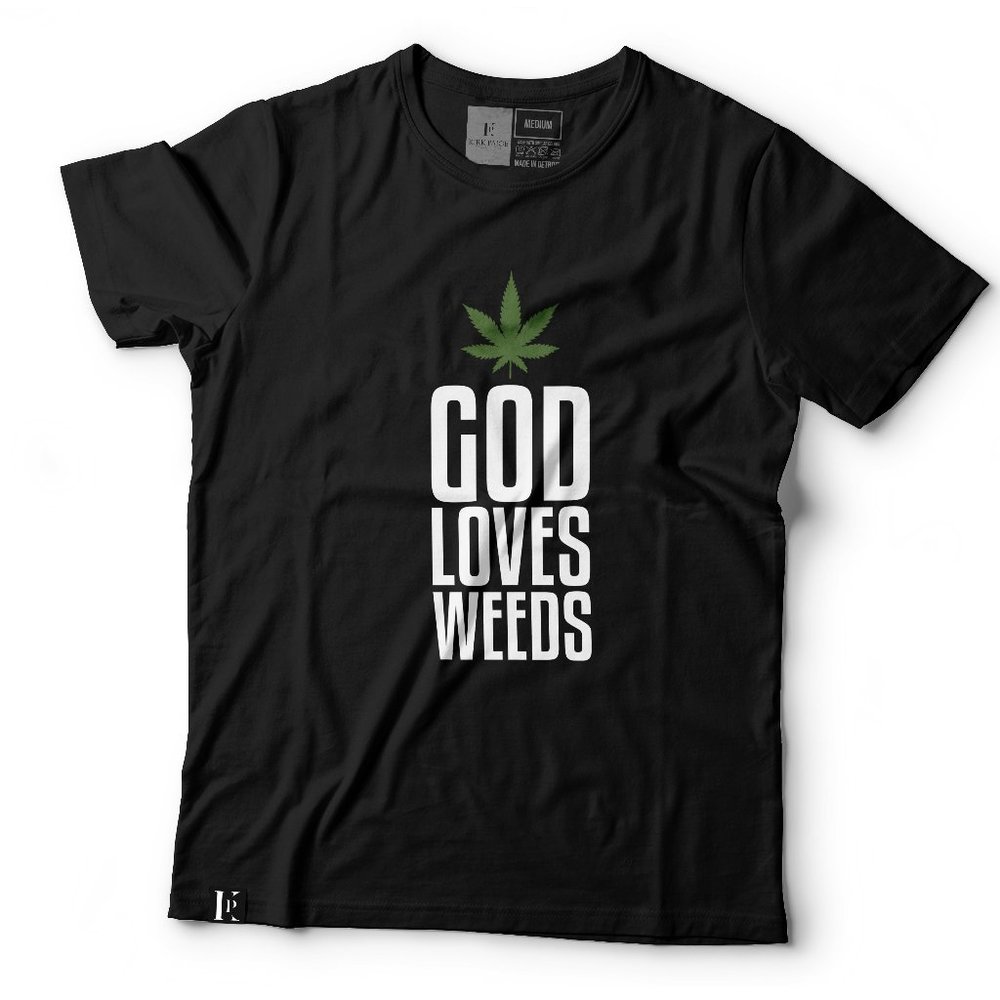 God Loves Weeds T-Shirt (Black)